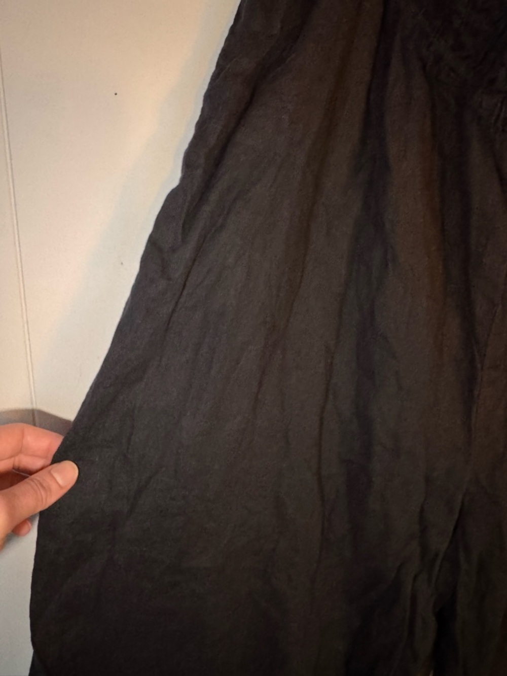 Anthropologie Black Wide-Leg Elastic Waist Pants 100% linen - Picture 7 of 7